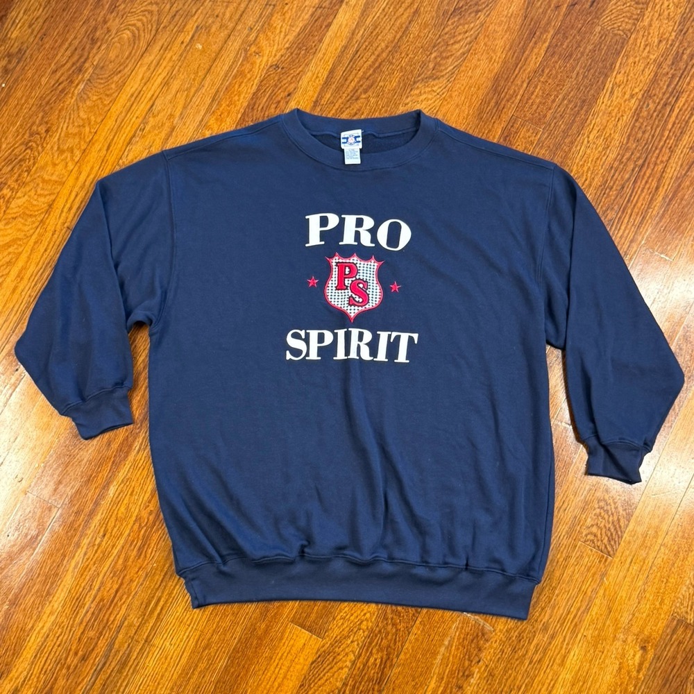Vintage Pro Spirit Comfy Soft XL Navy Blue Crewneck Hoodie Pullover Sweatshirt